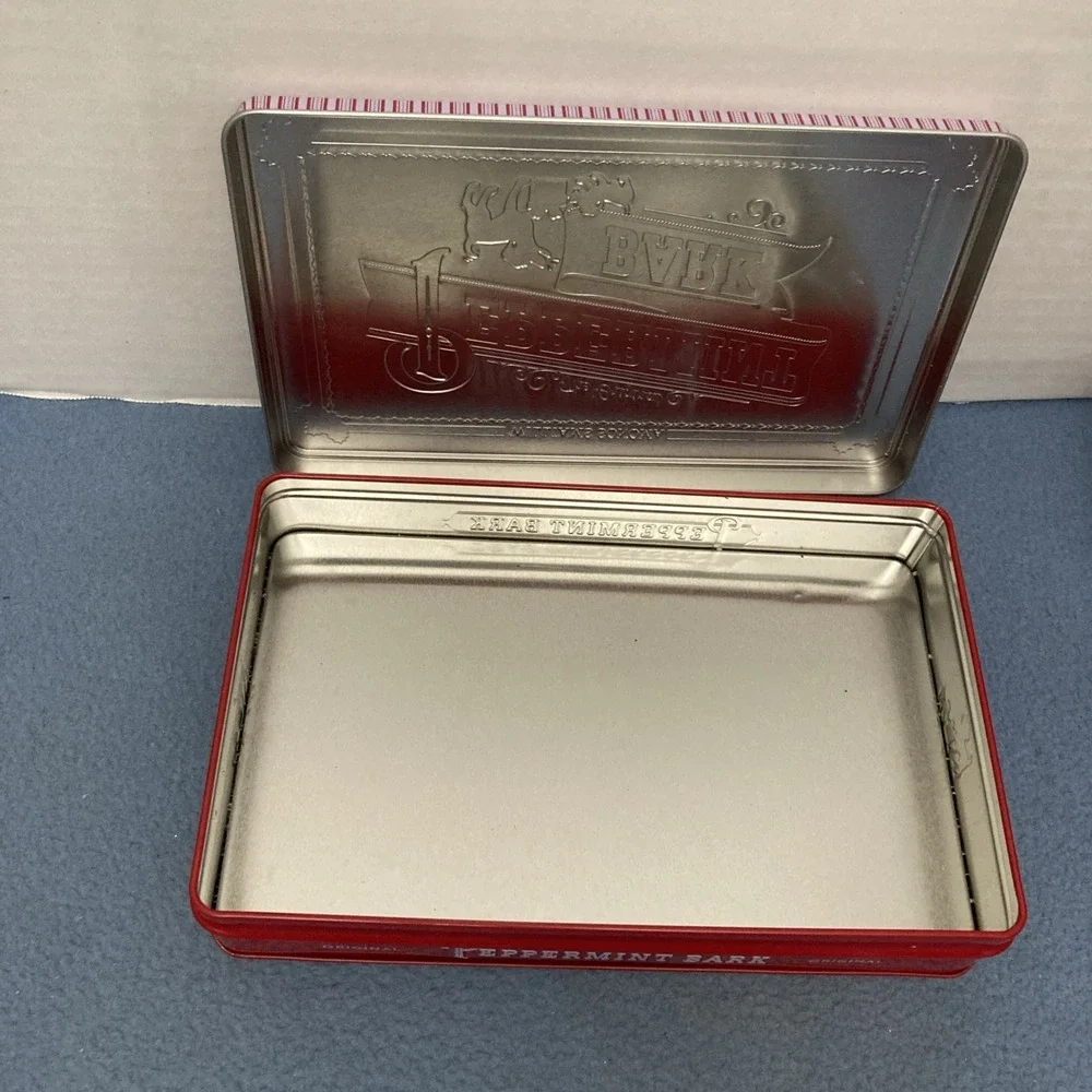 Williams Sonama Peppermint Bark 1 lb/16 oz Tins (Empty) from 2024 - Set of 2